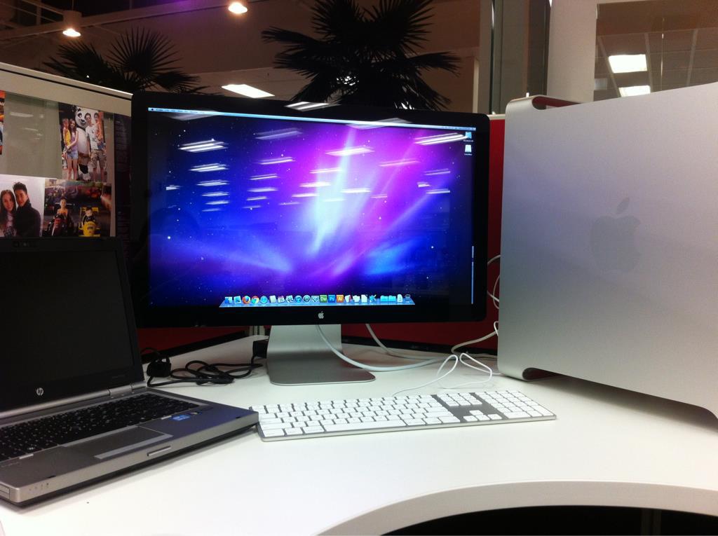 dream job - huge monitor and mac pro